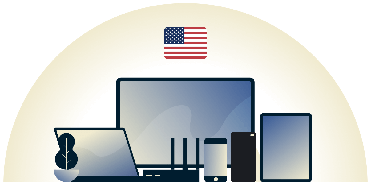 VPN statunitense che protegge una variet&agrave; di dispositivi.